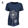 thumbnail image 1 of Camiseta de mujer con estampado floral, cuello redondo, manga corta, camiseta suelta, azul, S Advancent AP000466-02, 1 of 7