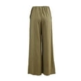 thumbnail image 5 of Womens Culottes Linen Blend Wide Leg Pants Casual Palazzo Elastic Waist with Pockets, 5 of 7
