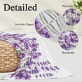 thumbnail image 6 of Purple Lavender Standard Size Pillow Cover, Pillowcase Protectors with Zipper, Breathable Decorative Throw Pillow Case Cover, Farmhouse Pastoral Botanical Floral Pillow Shams for Couch Sofa 20x26Inch, 6 of 8