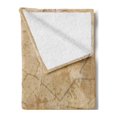 thumbnail image 2 of Beige Soft Flannel Fleece Blanket, Small Large Ginkgo Leaves Pattern Dramatic Dated Fossil Maidenhair Tree Nature Art, Cozy Plush for Indoor and Outdoor Use, 70" x 90", Beige Brown, by Ambesonne, 2 of 5