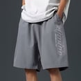 thumbnail image 5 of Men's Athletic Training Shorts, Quick Dry Breathable Performance Workout Bottoms, Elastic Waist Cropped Pants with Pockets for Gym Running, Activewear | AKLJWH,Dark Gray XL, 5 of 8