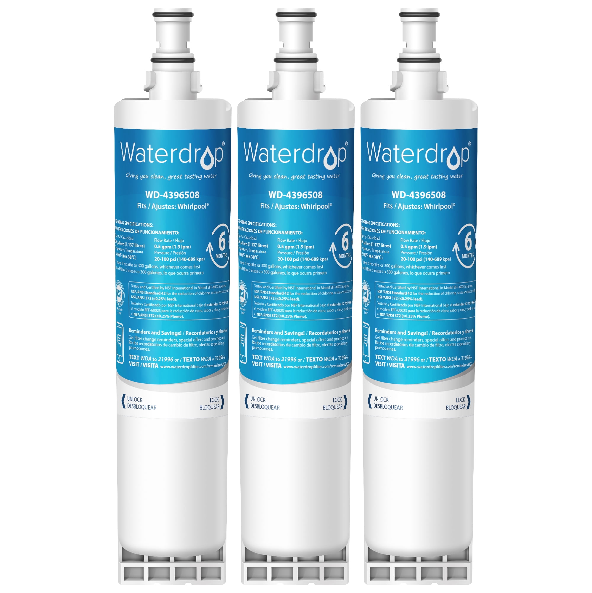 Waterdrop 4396508 Refrigerator Water Filter, Replacement for Whirlpool