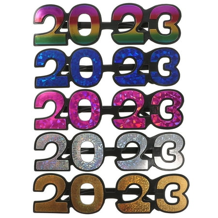 

5 Pairs of New Year s Day Party 2023 Number Glasses Plastic Eyewear Party Decor