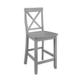 thumbnail image 3 of Retro Bar Stools Set of 2 - X Back Kitchen Counter Stools - 24 Inch Height - Gray Finish, 3 of 6