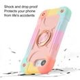 thumbnail image 4 of Allytechgroup Military-Grade Phone Case for Apple iPhone 16e, Heavy Duty iPhone 16e Cover with 360° Ring Kickstand, Shockproof TPU+PC Bumper, Raised Edges, Drop Protection, Colorful Rosegold, 4 of 5