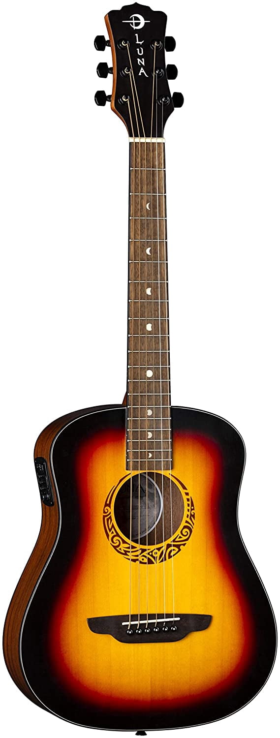 LUNA Sunburst 6 Strings Acoustic Guitar 12 oz, 23"