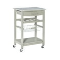 thumbnail image 4 of Linon Neyrey Mobile Kitchen Island, Gray Finish with Gray and White Speckled Granite Top, 4 of 9