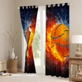 thumbnail image 3 of jejeloiu Rugby Sport Games Blackout Curtains Set of 2 (52x84 Each),Basketball Lovers Window Curtains,Orange Black Curtains and Drapes For Teens,Luxury Bedroom Decor, 3 of 6