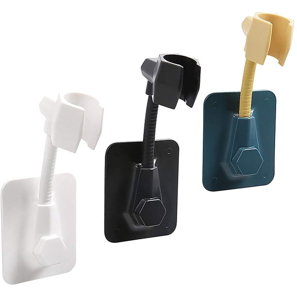 Soporte de ducha montado en la pared, 3 piezas, soporte de ducha ajustable universal, soporte de cabezal de ducha giratorio ajustable de 360 grados, colgador de cabezal de ducha portátil sin