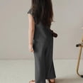 thumbnail image 6 of Babcutegg Girls’ Ice Silk Summer Sleeveless Top and Pants Set – Lightweight Casual Loose-Fit Matching Outfit for Toddlers and Kids Gray Size 7-8, 6 of 6
