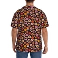 thumbnail image 5 of Naloa 70s Groovy Hippie Retro Men's Loose Fit Cuban Collar Short-Sleeve Shirt with Button-down and Chest Pocket for Everyday Wear Outings - XX-Large, 5 of 7