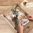 thumbnail image 4 of 3.2" Deep Shadow Box Display Case with Real Glass and Drawer, Rustic Wood Memory Box for Pictures, Flowers, Memorial, Medals, Wedding Bouquet for Wall or Tabletop, Brown, 4 of 6