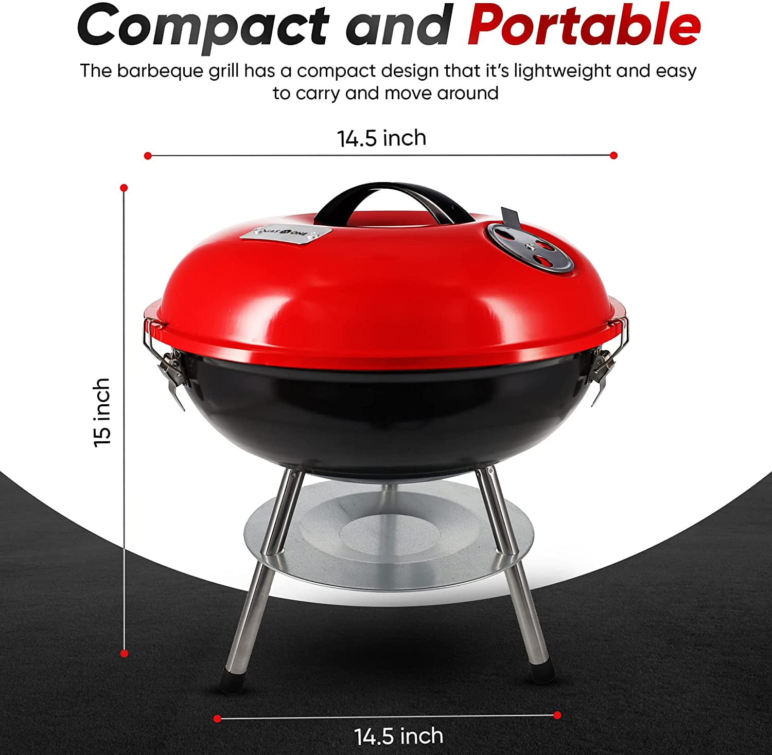 GasOne 14 Inch Portable Charcoal Grills - Portable Grill - for BBQ