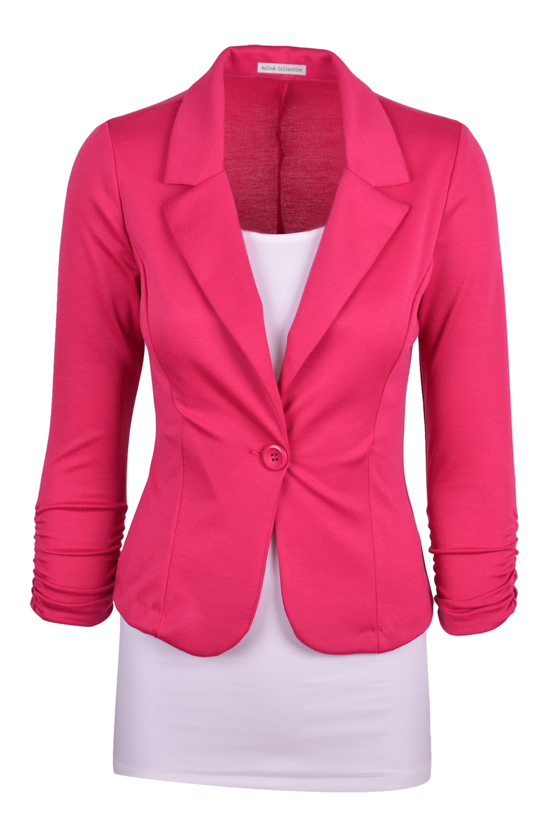 Auliné Collection Women's Casual Work Solid Color Knit Blazer