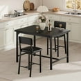 thumbnail image 5 of Dining Table Set for 2 W/Footrest & Backrest, Counter Height Table with 2 Upholstered Bar Chairs, Kitchen Table Set with Corner Protector, for Kitchen Room, Apartment, Pub, Black, 5 of 8