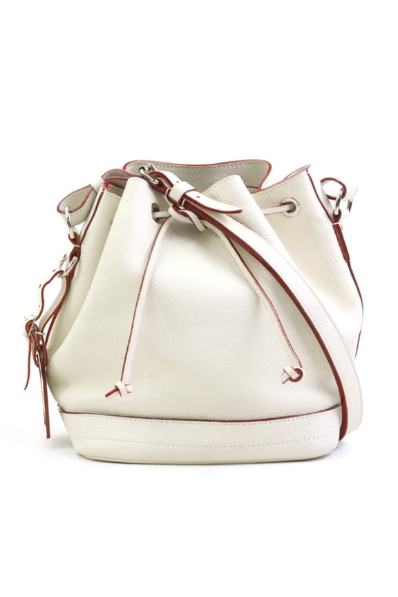 Pre-Owned Louis Vuitton Suhali Noe BB Shoulder Bag in Off-White Leather and Silver, Women's,...