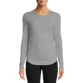 thumbnail image 2 of No Boundaries Women's Juniors Crewneck Ribbed T-Shirt with Long Sleeves, 2-Pack, 2 of 5