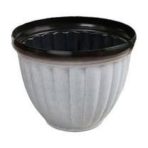 Large Lightweight Durable Flower Pots for Indoor and Outdoor Use Ribbed Planters with Holes Recyclable Design for Garden and Home Decoration