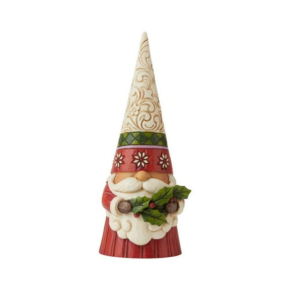 Enesco Jim Shore Heartwood Creek Christmas Gnome Holding Holly Figurine