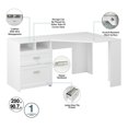 thumbnail image 3 of Wheaton Bureau d'Angle Réversible avec Rangement en Blanc Pur - Bois Manufacturé, 3 of 7