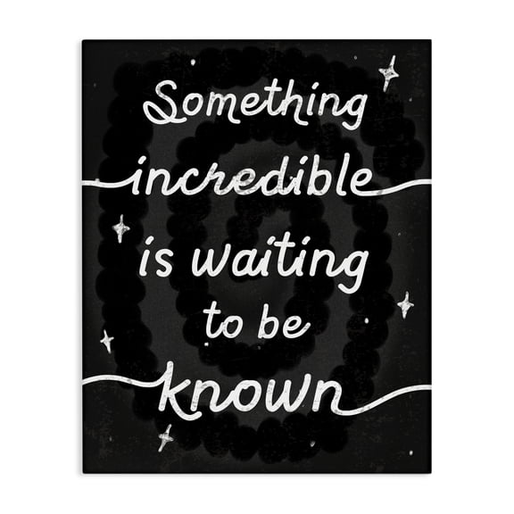 Stupell Industries Modern Something Incredible Is Waiting Phrase Retro Spotted Spiral Canvas Art, 16 x 20, by Lil' Rue