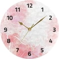 thumbnail image 5 of GZHJMY Wall Clocks Decorative Bedroom Silent Kitchen Living Room Desktop Modern Pink Flower Tie Dye Tabletop Shelf Clocks Round Battery Operated 10 Inch Non-Ticking, 5 of 7