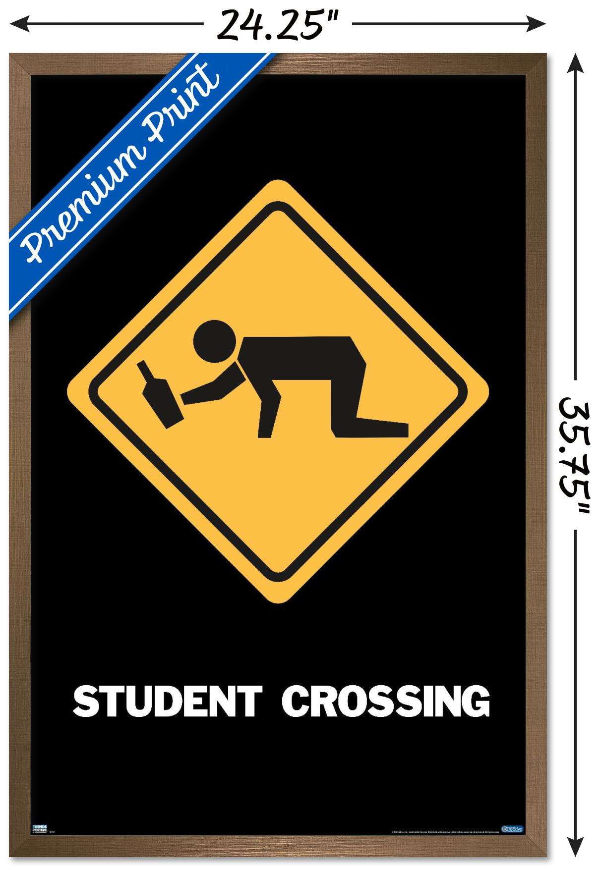Student Crossing Wall Poster, 22.375" x 34", Framed
