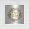 thumbnail image 3 of Luxe Metal Art 'Seasons Greetings Gold Wreath' by Cindy Jacobs, Metal Wall Art, 36"x36", 3 of 9