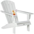 thumbnail image 3 of Outsunny Adirondack Chair with Cup Holder, HDPE, White, 3 of 10