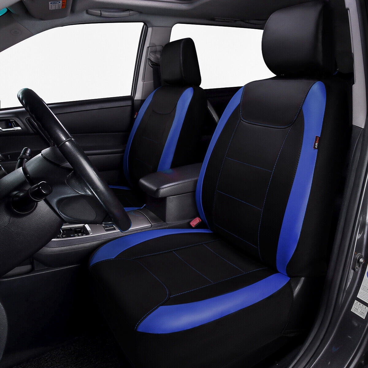 Flying Banner Full Set Deluxe Automotive Leather Universal Car Seat Covers Interior Covers car SUV pick up Blue