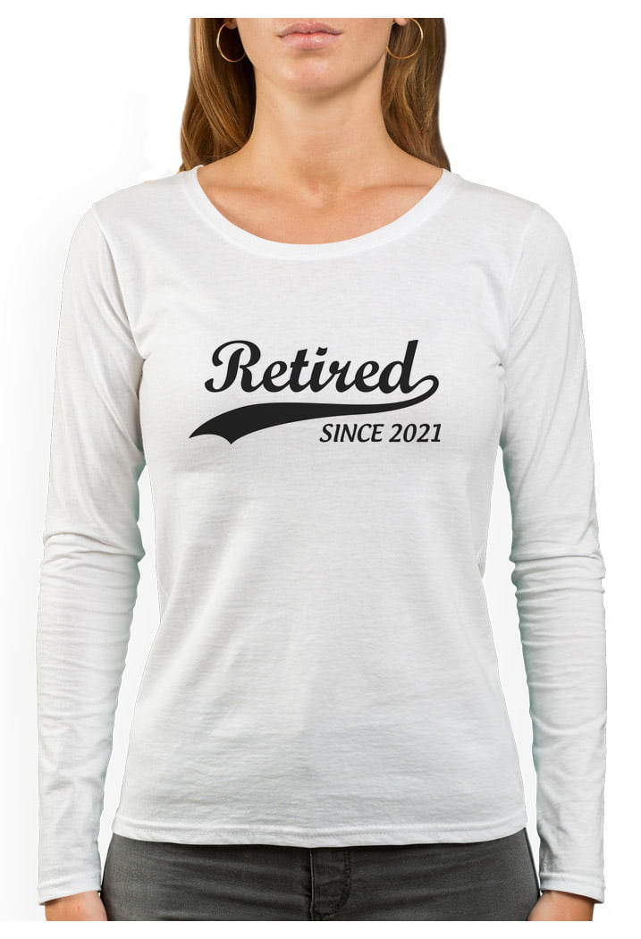 Retired Since 2020 Funny Retirement Gift Novelty V-Neck Fitted Women T-Shirt