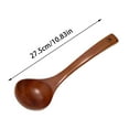 thumbnail image 3 of Tableware Wooden Long Handle Spoon for Soup – Deep Serving Kitchen Utensil with Teak Finish Lightweight Smooth Texture Versatile 10 Inch, 3 of 8