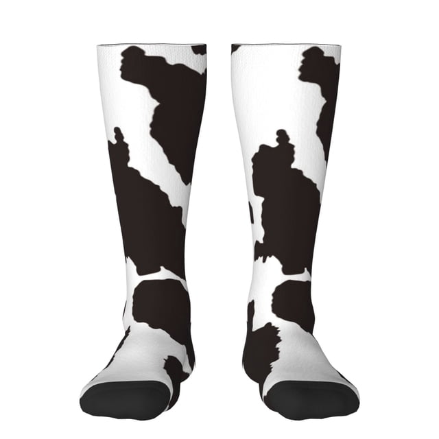 Balery Cow Skin 2 Calcetines novedosos Calcetines deportivos Calcetines hasta la rodilla Calcetines de algodón Calcetines originales y geniales