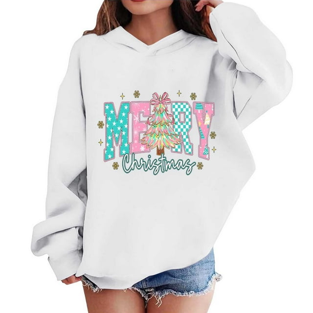Sudaderas con capucha para niños y niñas, sudaderas navideñas con capucha para niños medianos y grandes, camisetas de manga larga, sudaderas para niños