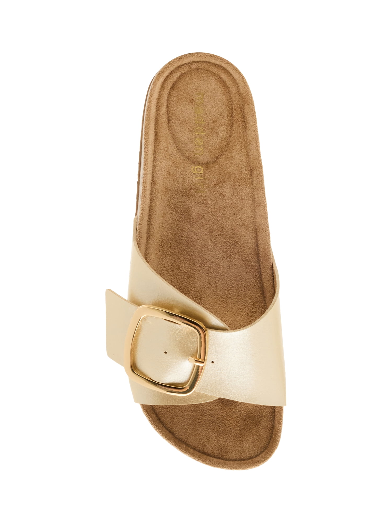 Madden Girl Women's Bannerr One Strap Buckle Slide Sandal