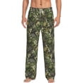 thumbnail image 2 of Kdxio Green Skulls Print Men's Sleep Pajama Pant Lounge Pants with Pockets, 2 of 8