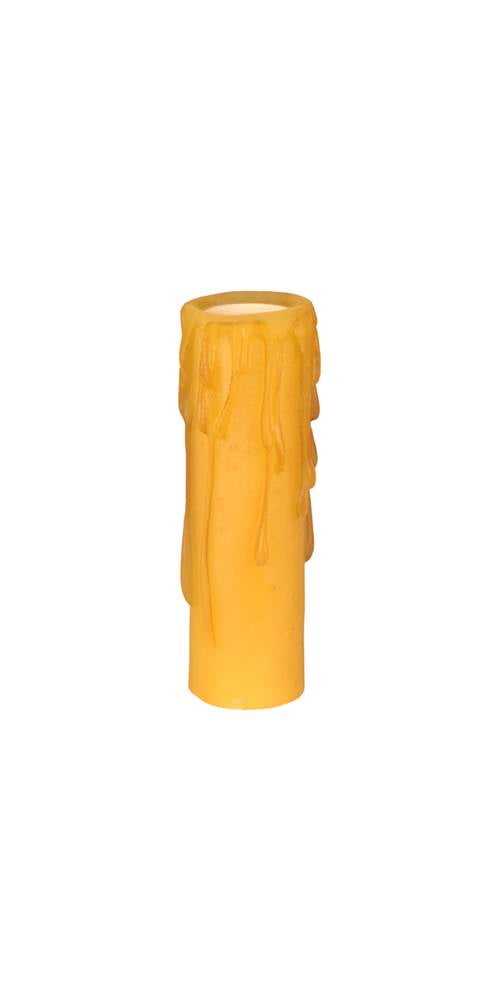 1.25"W X 4"H Poly Resin Honey Amber Flat Top Candle Cover