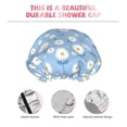 thumbnail image 4 of Daisies Flowers Bloom Shower Cap, Reusable Bath Hair Hat for all Hair Lengths Hair Cover with Elastic Band Double Waterproof Layers Bathing Hat, 4 of 5