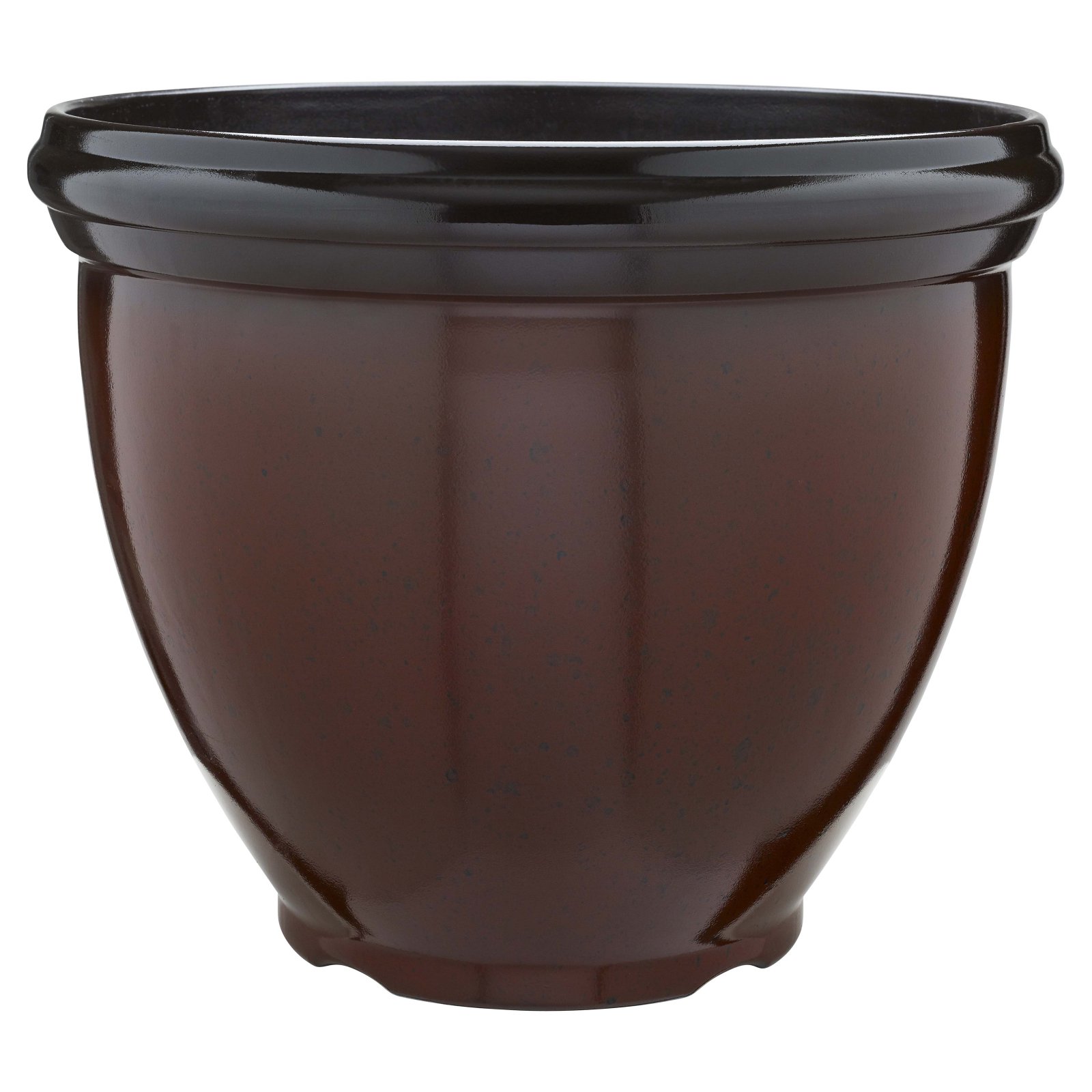 Southern Patio Magic Pot 13 in. x 13 in. 10 qt. Rustic Brown Resin