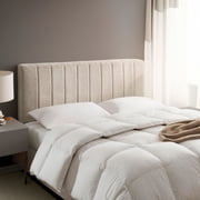 Lammlaoe King Headboard Only, Upholstered Wall Mounted, Peel and Stick Installation, Sound Reducing 3D Panel Design, Easy Assembly, Beige