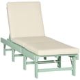 thumbnail image 1 of Outsunny Wooden Folding Chaise Lounge, Outdoor Chaise Lounge Chair, Garden Reclining Tanning Chair with 4 Adjustable Back Soft Cushions, Green, 1 of 10