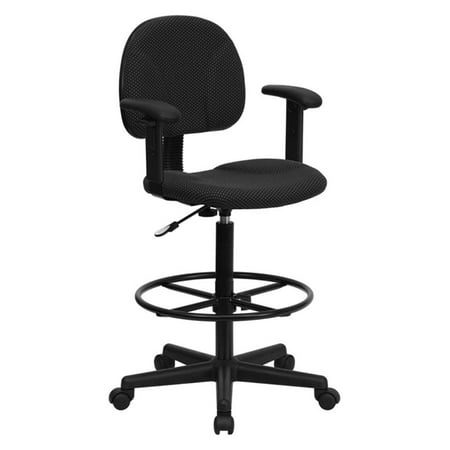 - Ergonomic Multi-Function Drafting Stool with Adjustable Arms, Black