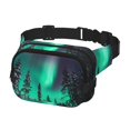 thumbnail image 2 of Fotbe Northern Lights 2 Cangurera Cuadrada con Estampado de Doble Capa, Bolsa de Cintura Ajustable Mini para Hombres y Mujeres, 2 of 9