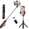 thumbnail image 4 of Graflsoa 360° Rotatable Aluminum Alloy Selfie Stick with Tripod Stand and Bluetooth Remote Control, Foldable Design, Black, 18.5cm Length, 112g Weight, Includes Manual, 4 of 6
