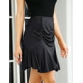 thumbnail image 5 of HA-EMORE Women High Waisted Skirts Elegant Pleated Ruffle Flare Swing Sexy Pencil Mini Skirt, 5 of 7