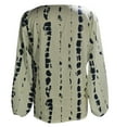 thumbnail image 5 of EQWLJWE Blouses à Manches Longues pour Femmes Chemise Ample Confortable Col en V Mode Imprimé Manches Lanterne, 5 of 5