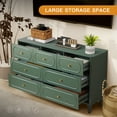 thumbnail image 6 of YOCWO 7 Drawer Fluted Dresser for Bedroom, Mid Century Chest of Drawers with Arc Edge, Wood Storage Large Dresser Organizer for Bedroom Living Room Hallway Closet, Green, 6 of 9
