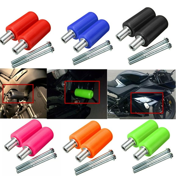 HONITANO Motorcycle Frame Slider 2Pcs Black Crash Protectors for Motorbike 4.72X0.79X0.79in