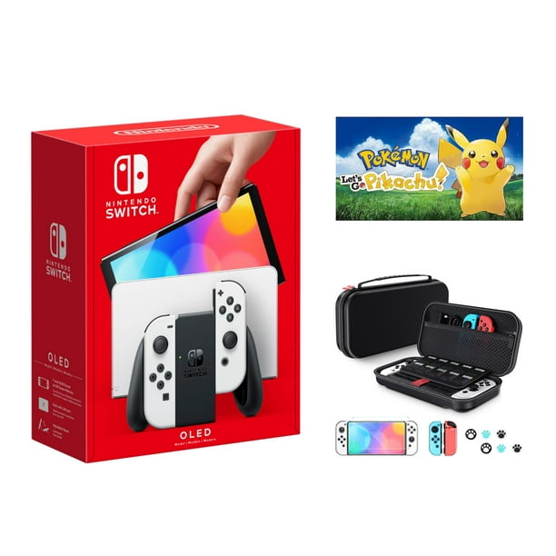 2023 Newest Nintendo Switch OLED Model White Joy-Cons Console, 32GB Internal Storage, Bundle with Pokémon: Go, Pikachu & 10 in 1 Accessory Case - Walmart.com