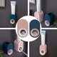 thumbnail image 4 of 2 exprimidores de pasta de dientes para baño, de pared, sin perforaciones, color azul y rosa, 4 of 6